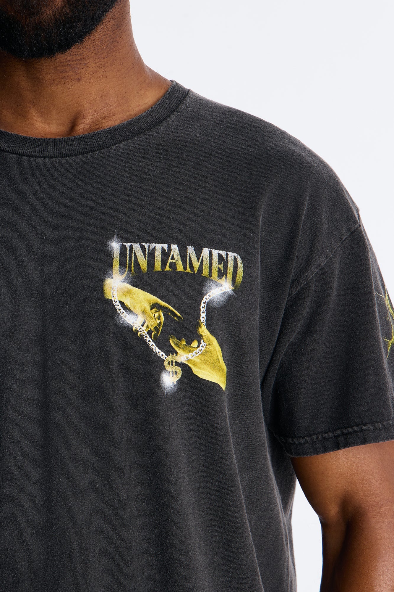 Untamed Hustle Vintage Oversized Short Sleeve Tee - Black Wash