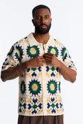 Desert Hues Crochet Button Up Shirt - Cream