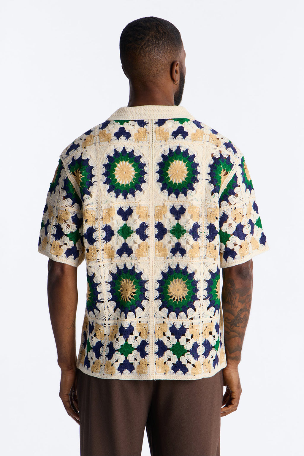 Desert Hues Crochet Button Up Shirt - Cream
