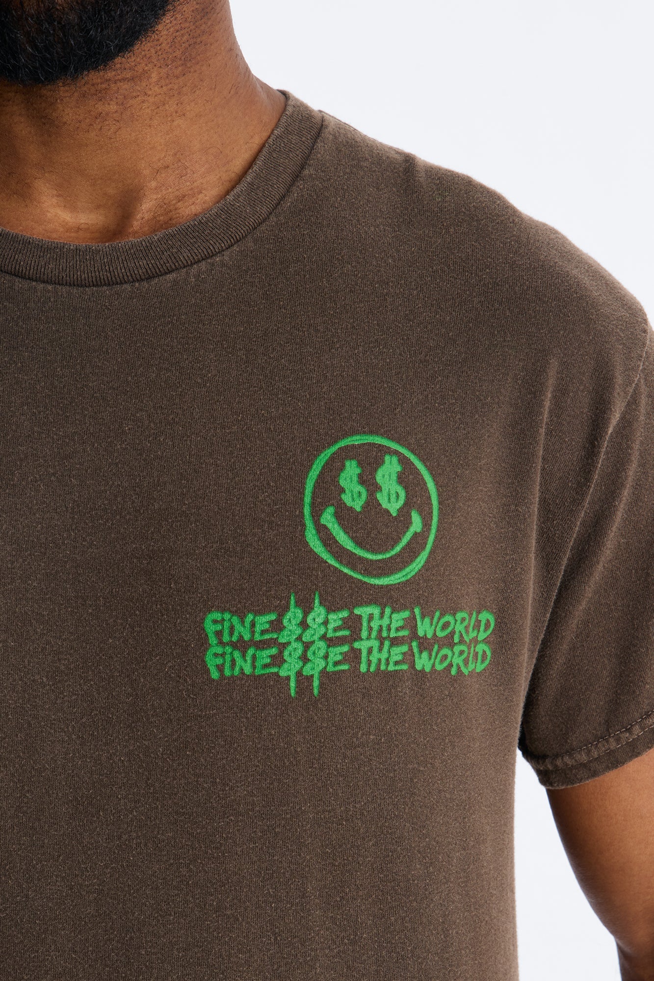 Money Runs The World Vintage Short Sleeve Tee - Chocolate