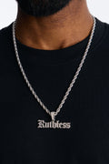 Ruthless Iced Rope Chain Necklace - Silver