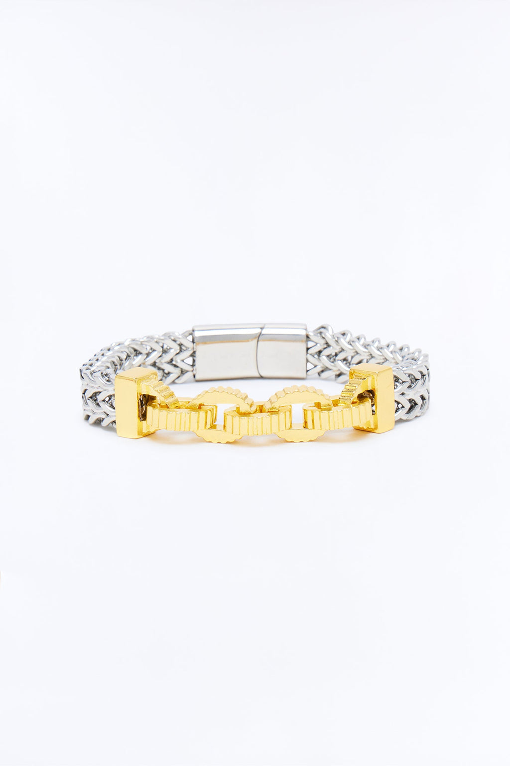 Two Tone Chain Link Bracelet - Silver/Combo