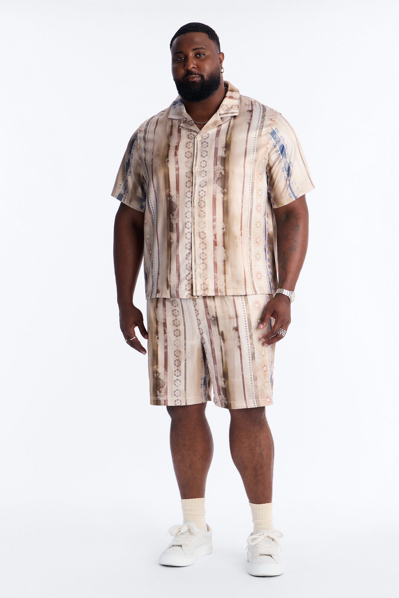 Rosewood Cuban Collar Button Up Shirt - Brown