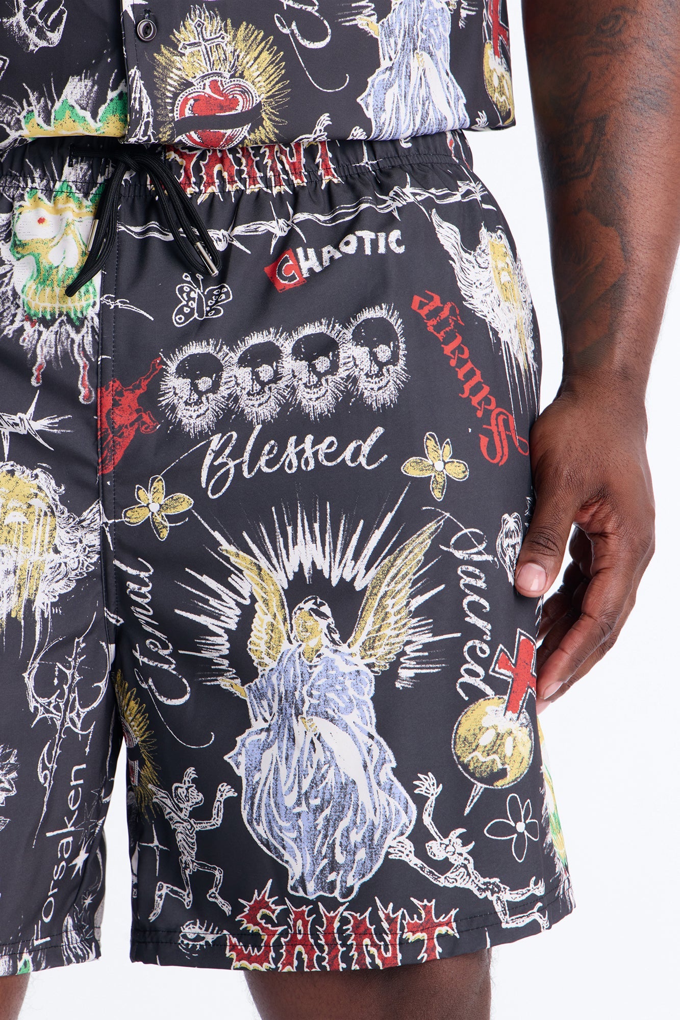 Graffiti Parlor All Over Printed Swim Trunk 7″ - Multi Color