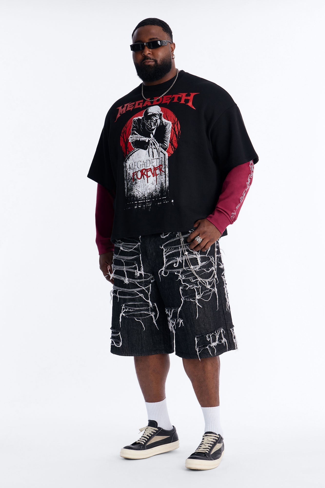 Baggy Jackson Fray Denim Short - Black Wash