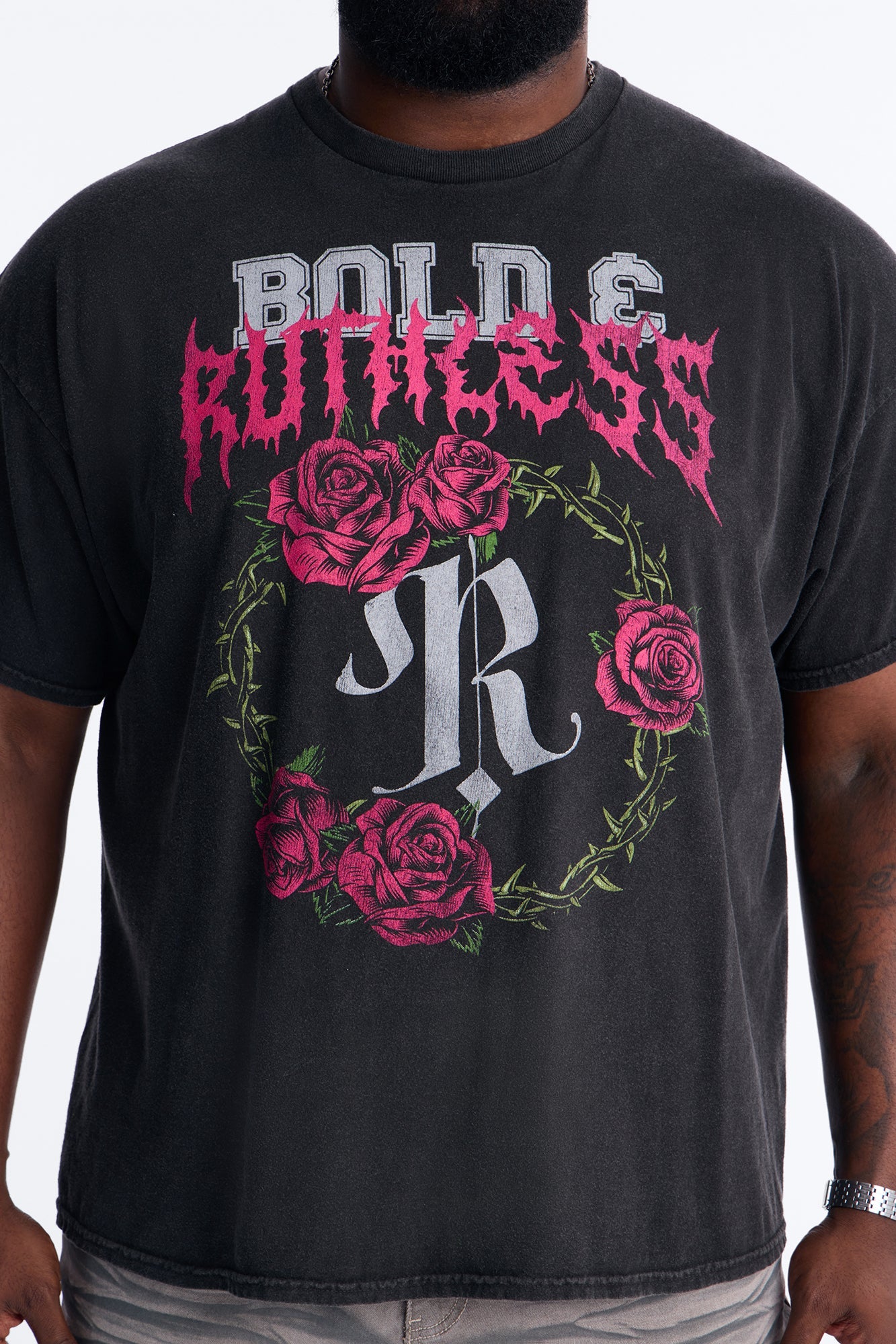 Bold And Ruthless Oversized Short Sleeve Tee - Black