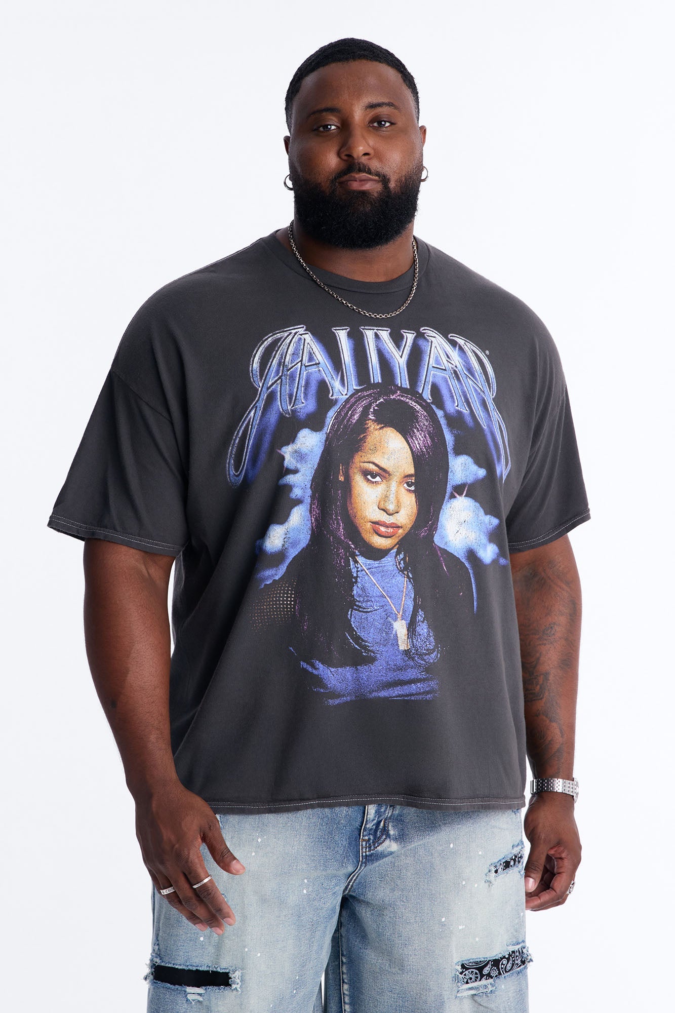 Aaliyah One In A Million Album Short Sleeve Tee - Black