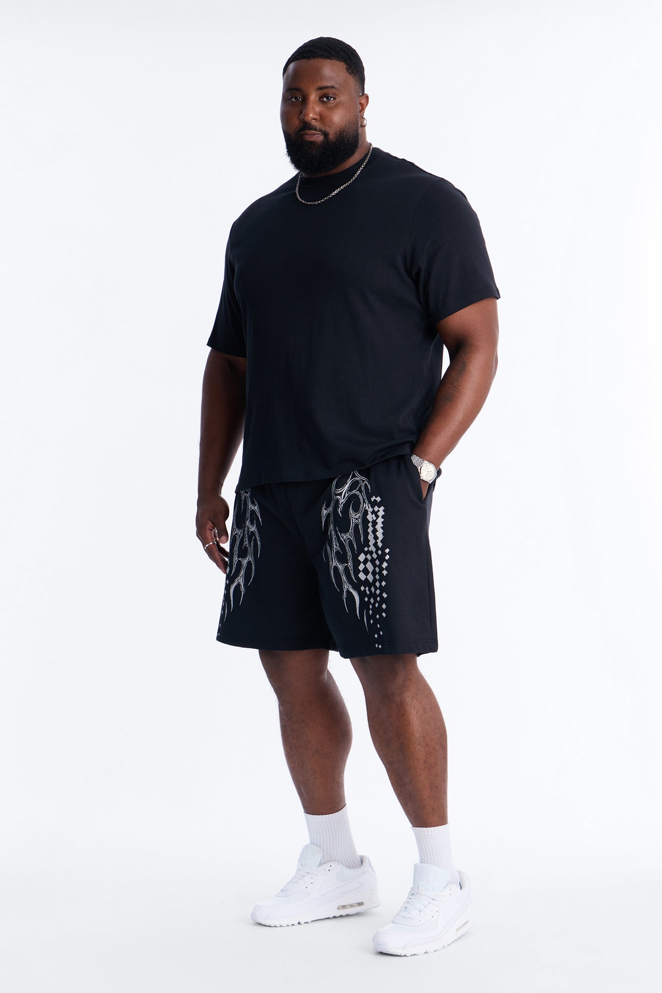 Digital Tribal Sweatshorts - Black