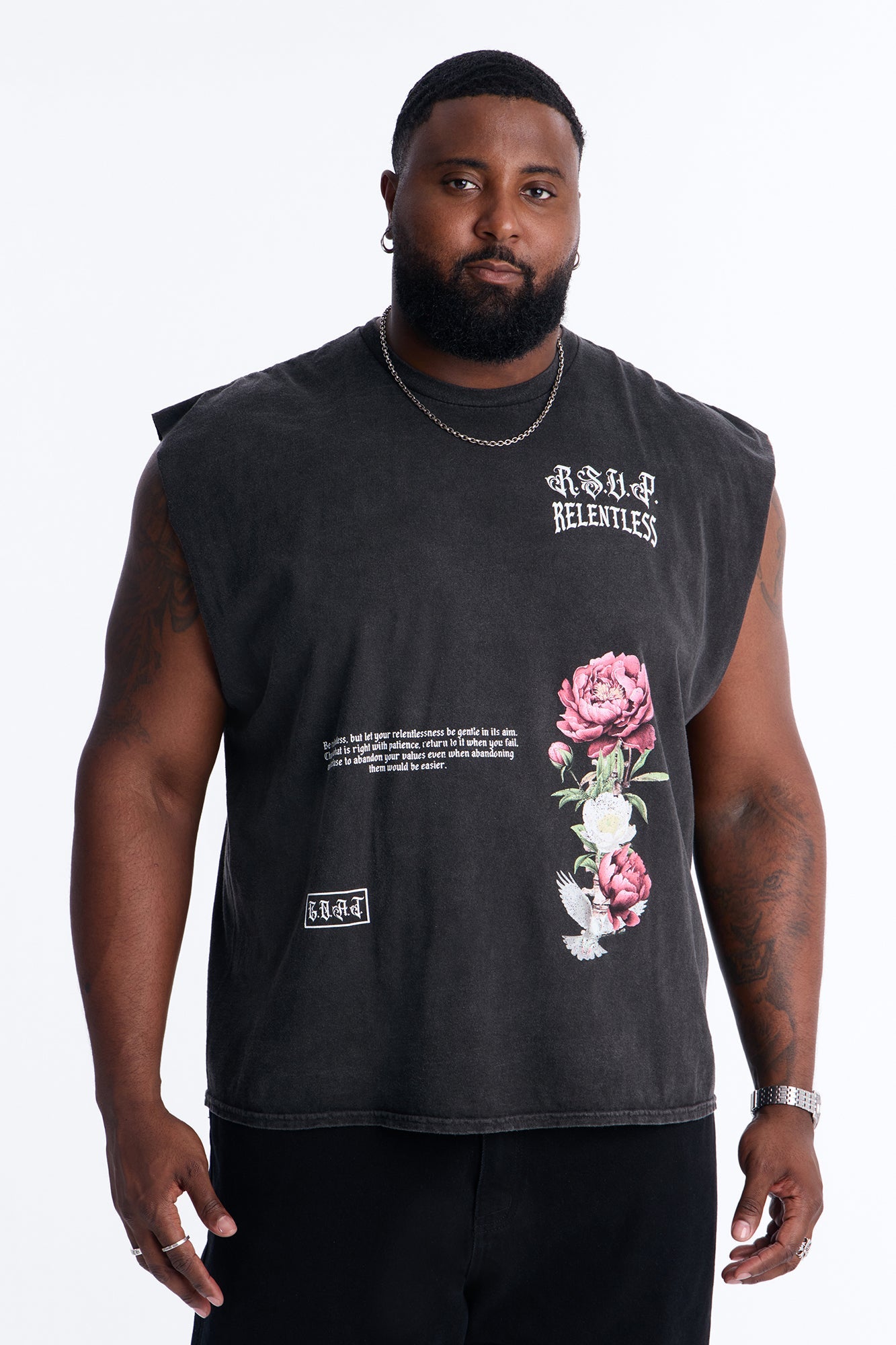 RSVP Relentless Vintage Muscle Tee - Black Wash