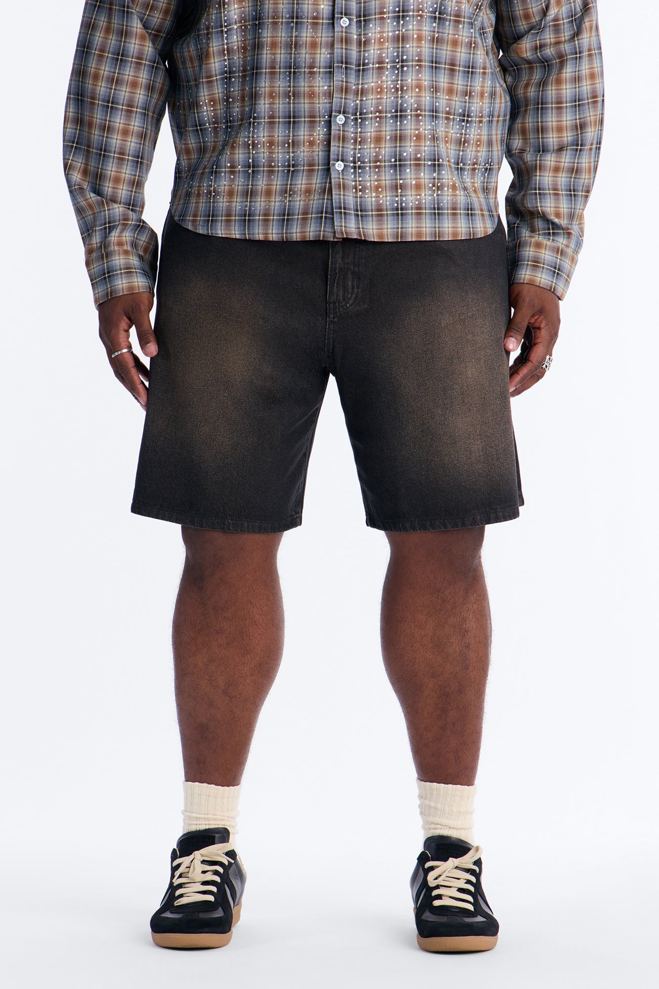 Relaxed Waxed Stealth Denim Short - Black Wash