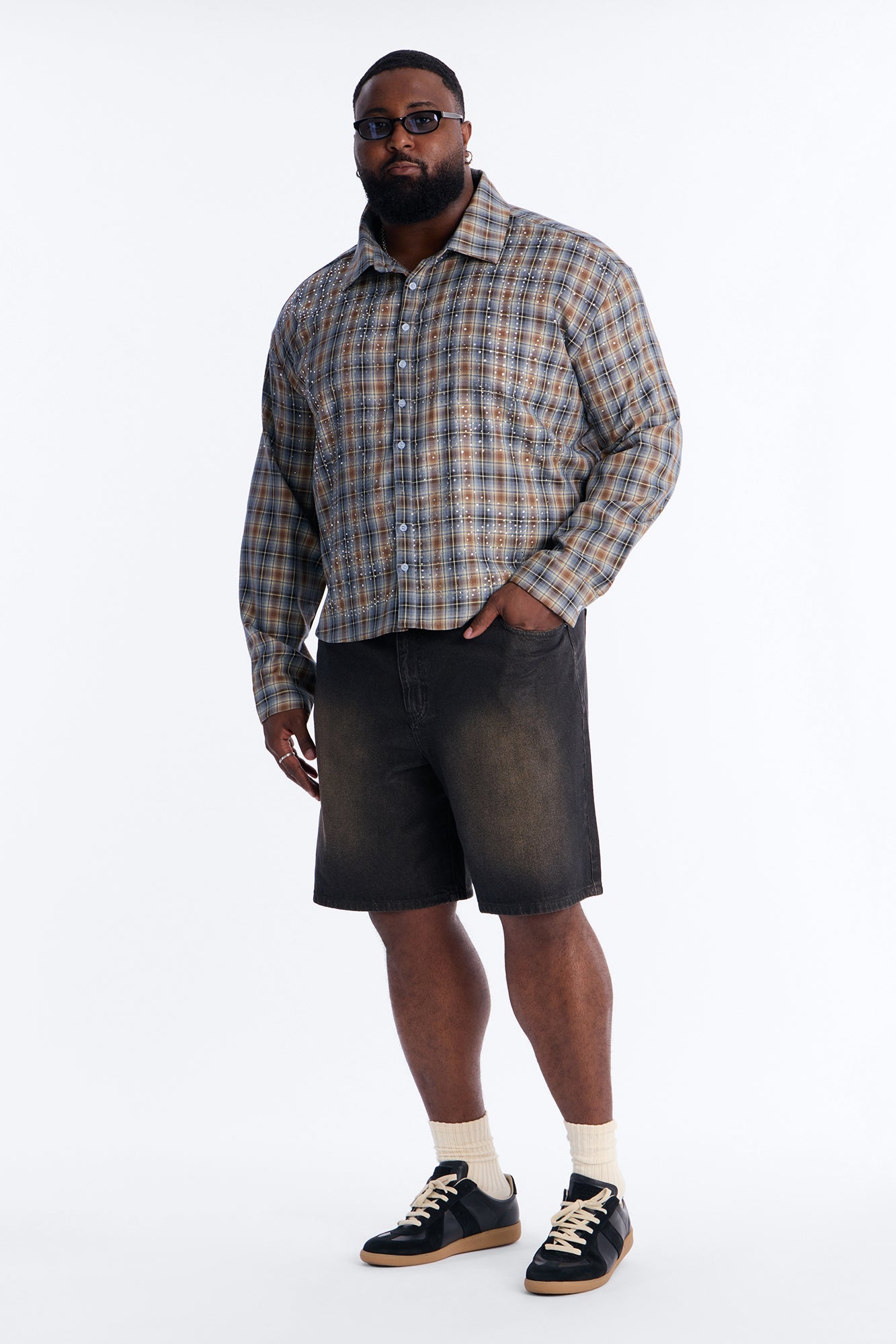 Relaxed Waxed Stealth Denim Short - Black Wash