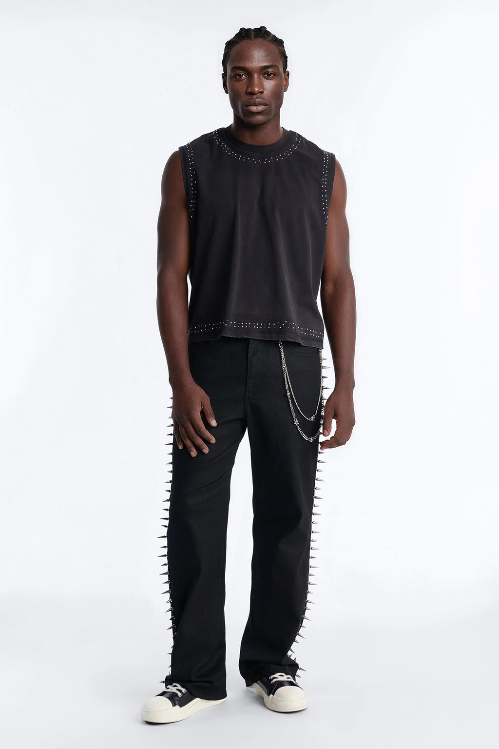 Boxy Cropped Caliber Muscle Tee - Black