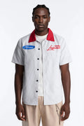Cash Only Striped Button Up Shirt - White