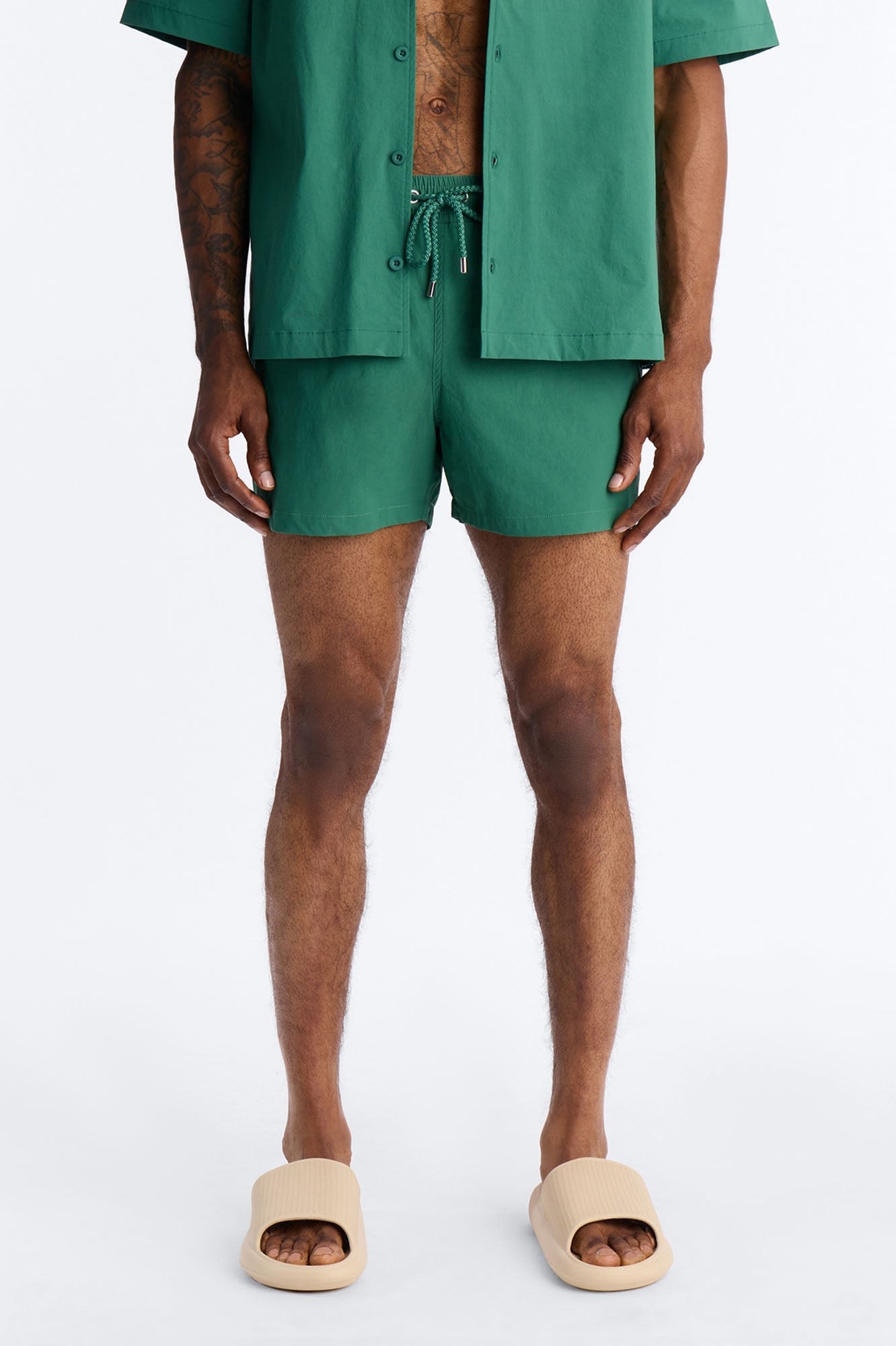 Montez Stretch Swim Trunk 4″ - Hunter Green