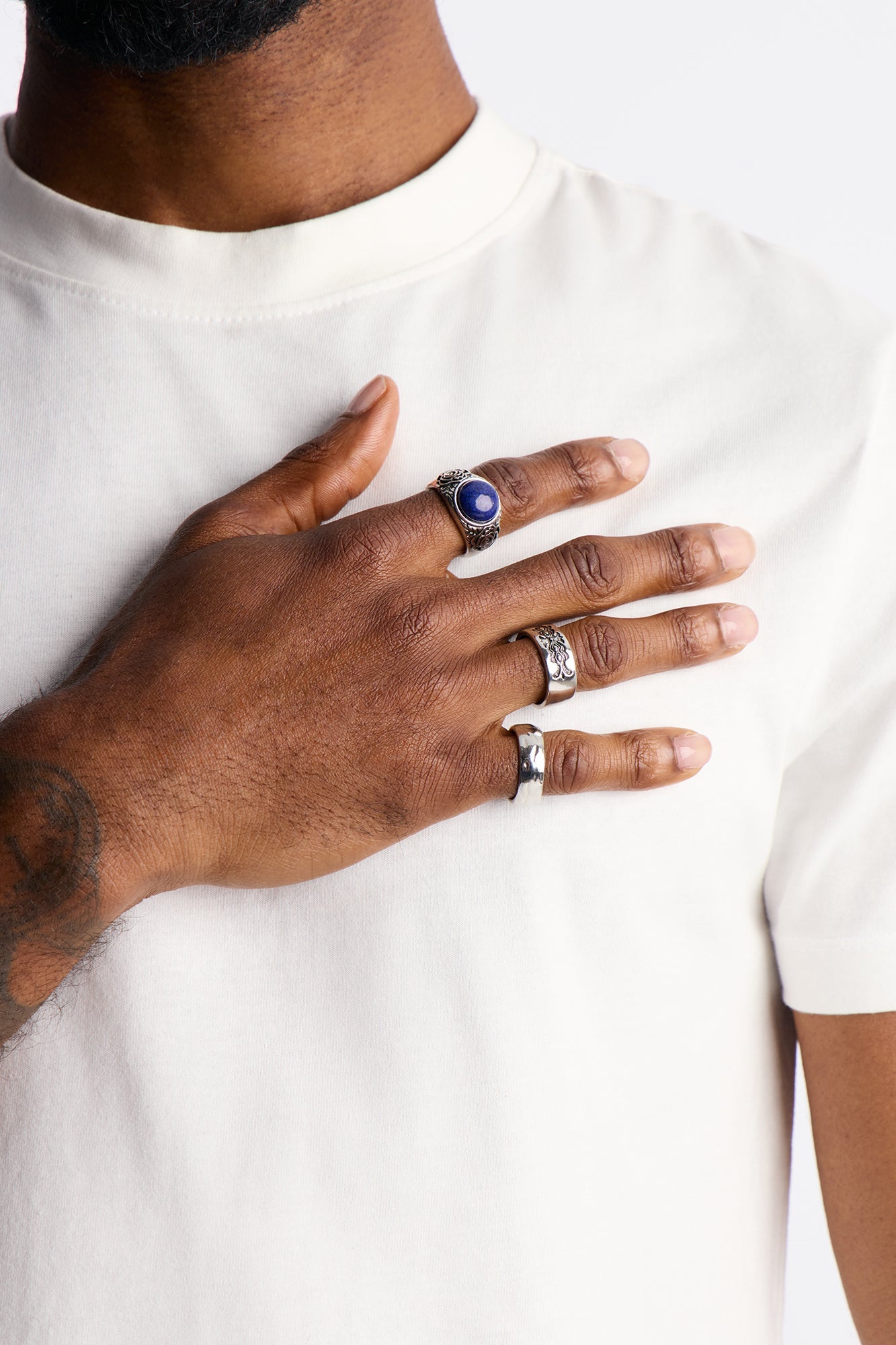 Wistful Night Multi Size Ring Set - Silver