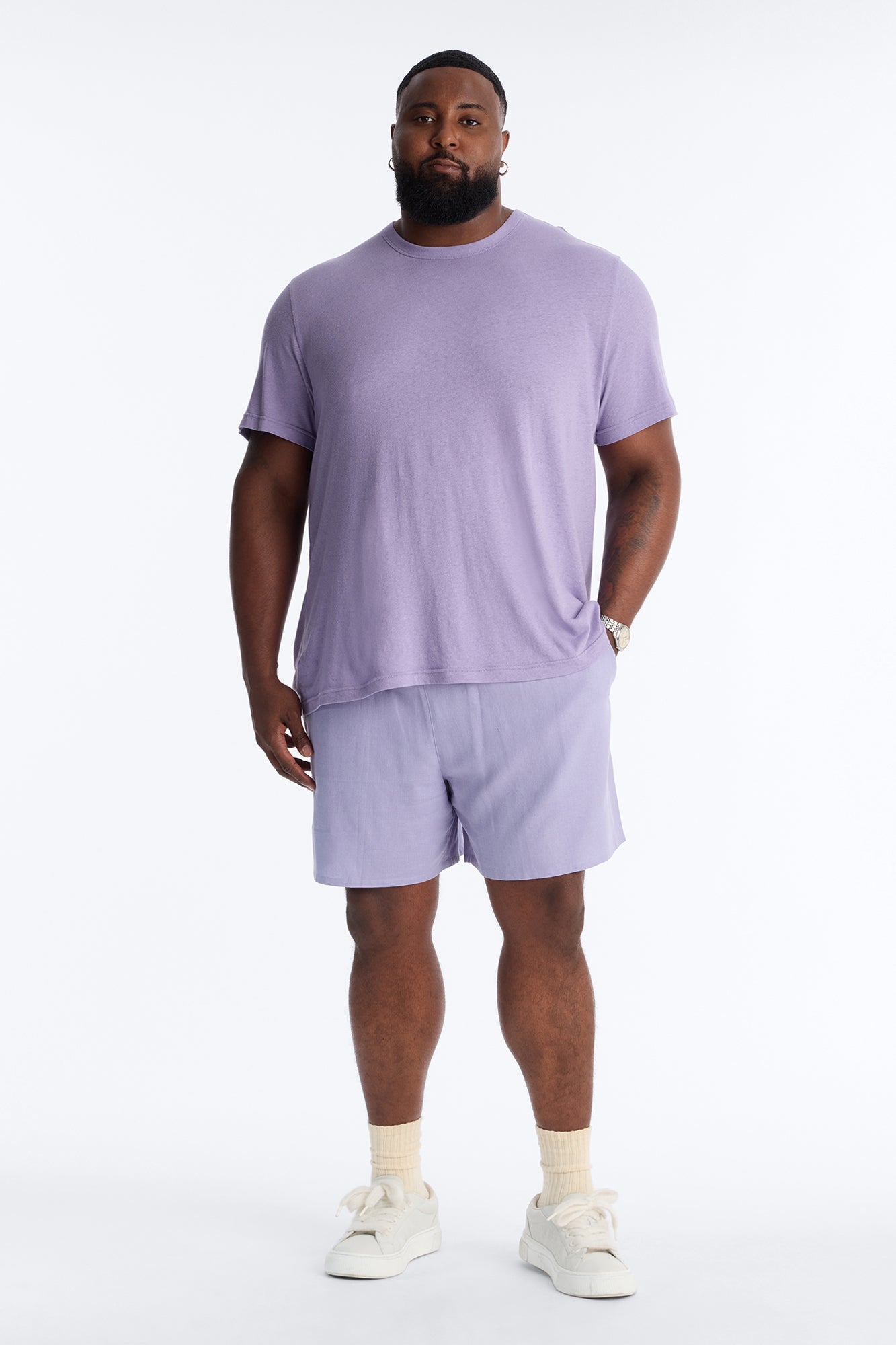 Bahamas Linen Slim Short - Lavender