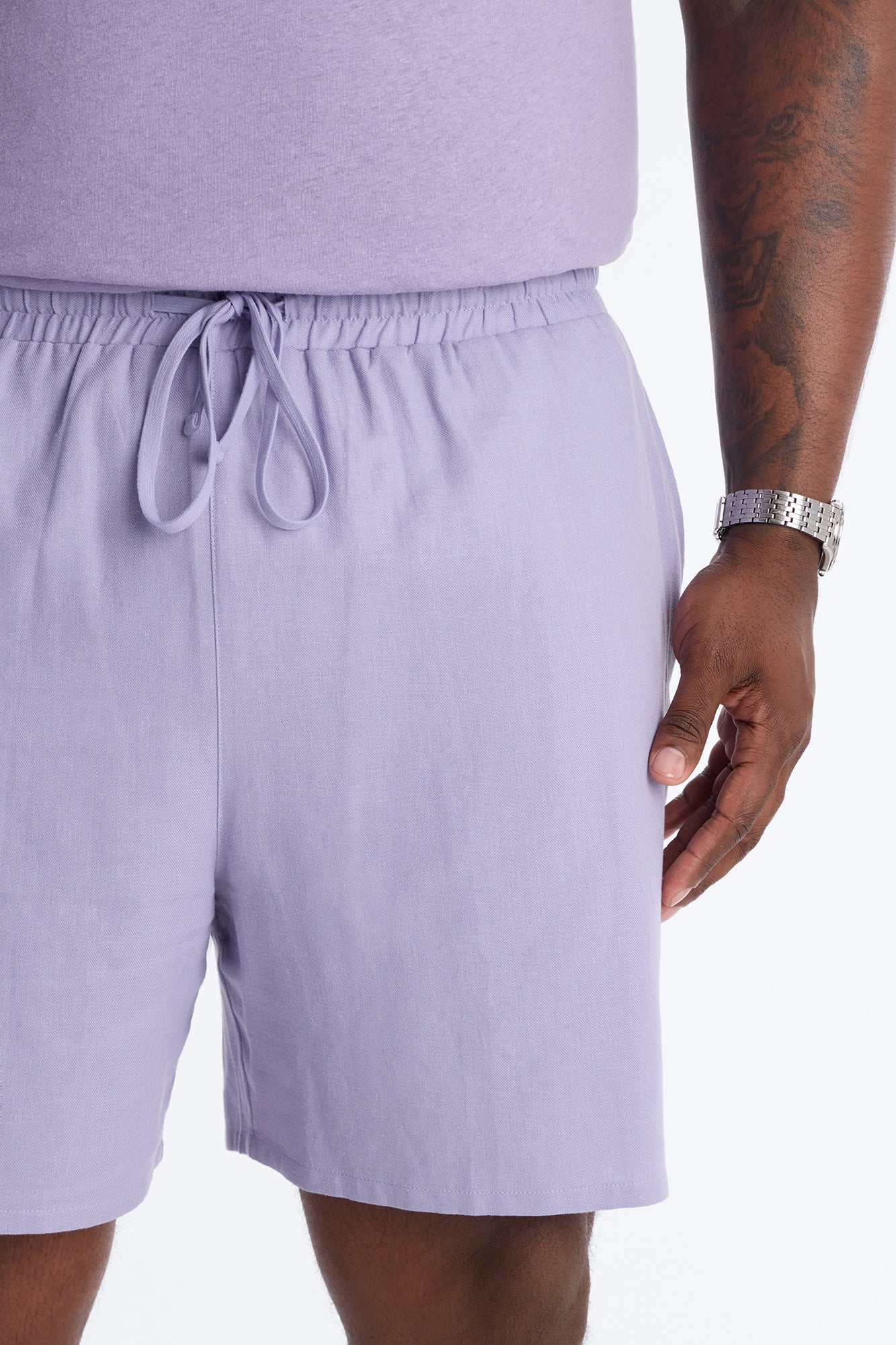 Bahamas Linen Slim Short - Lavender