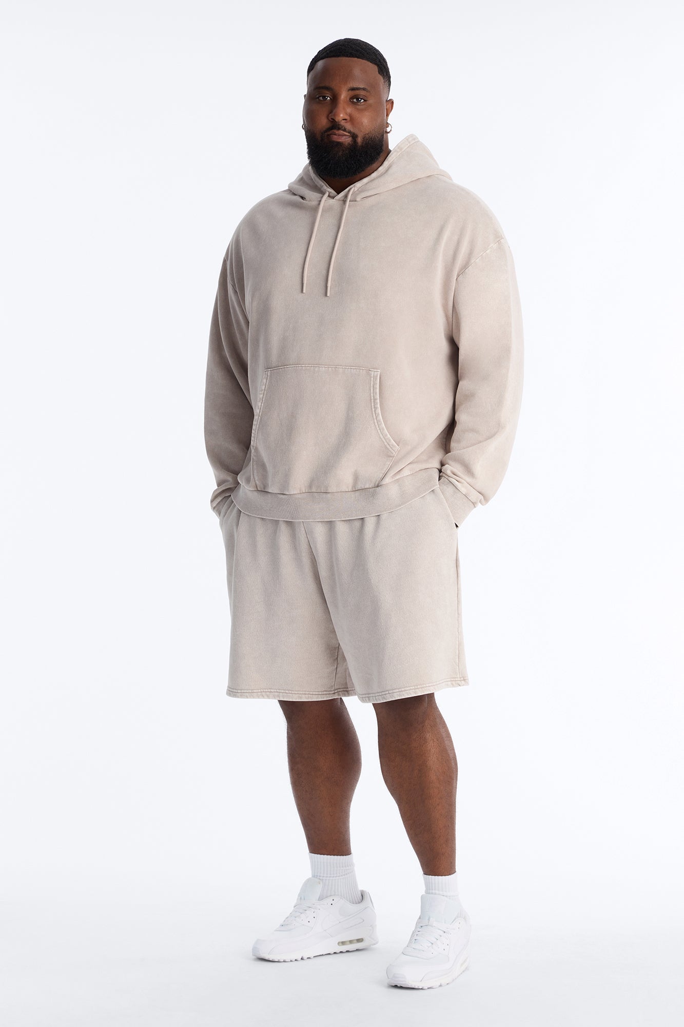 On The Go Washed Sweatshort - Taupe