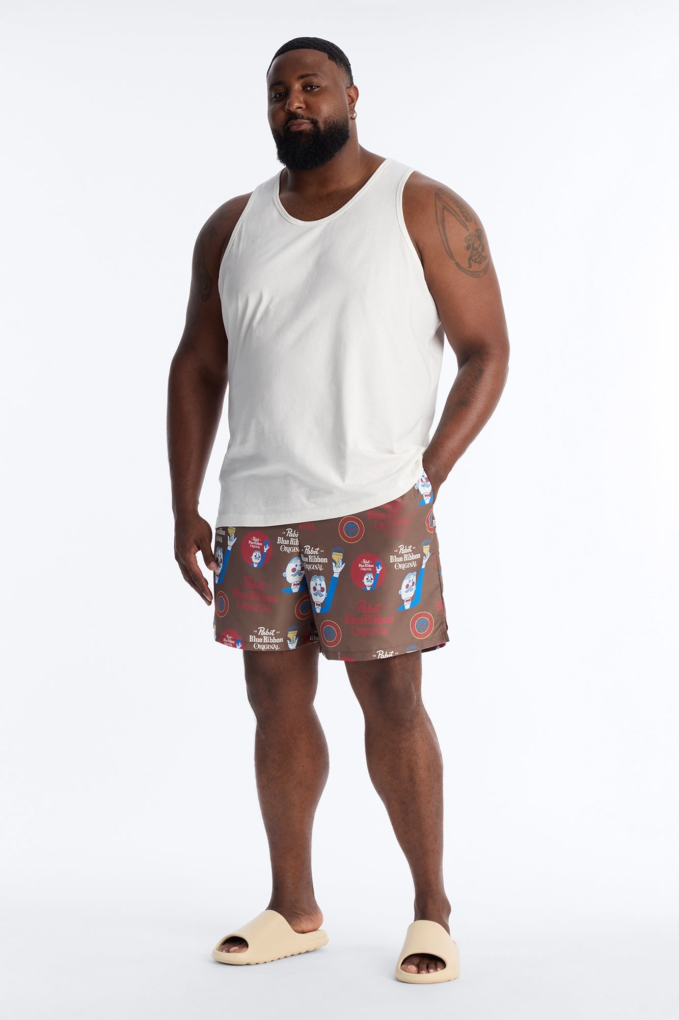 Blue Ribbon Printed Swim Trunk 7″ - Multi Color