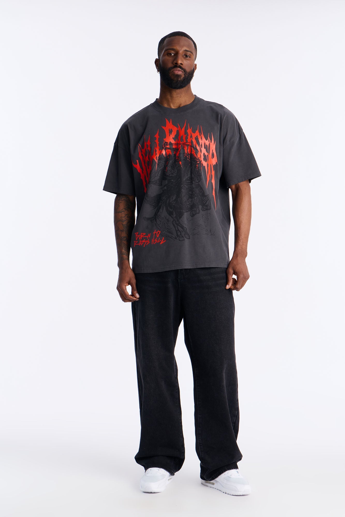 Hell Raiser Vintage Boxy Short Sleeve Tee - Black Wash