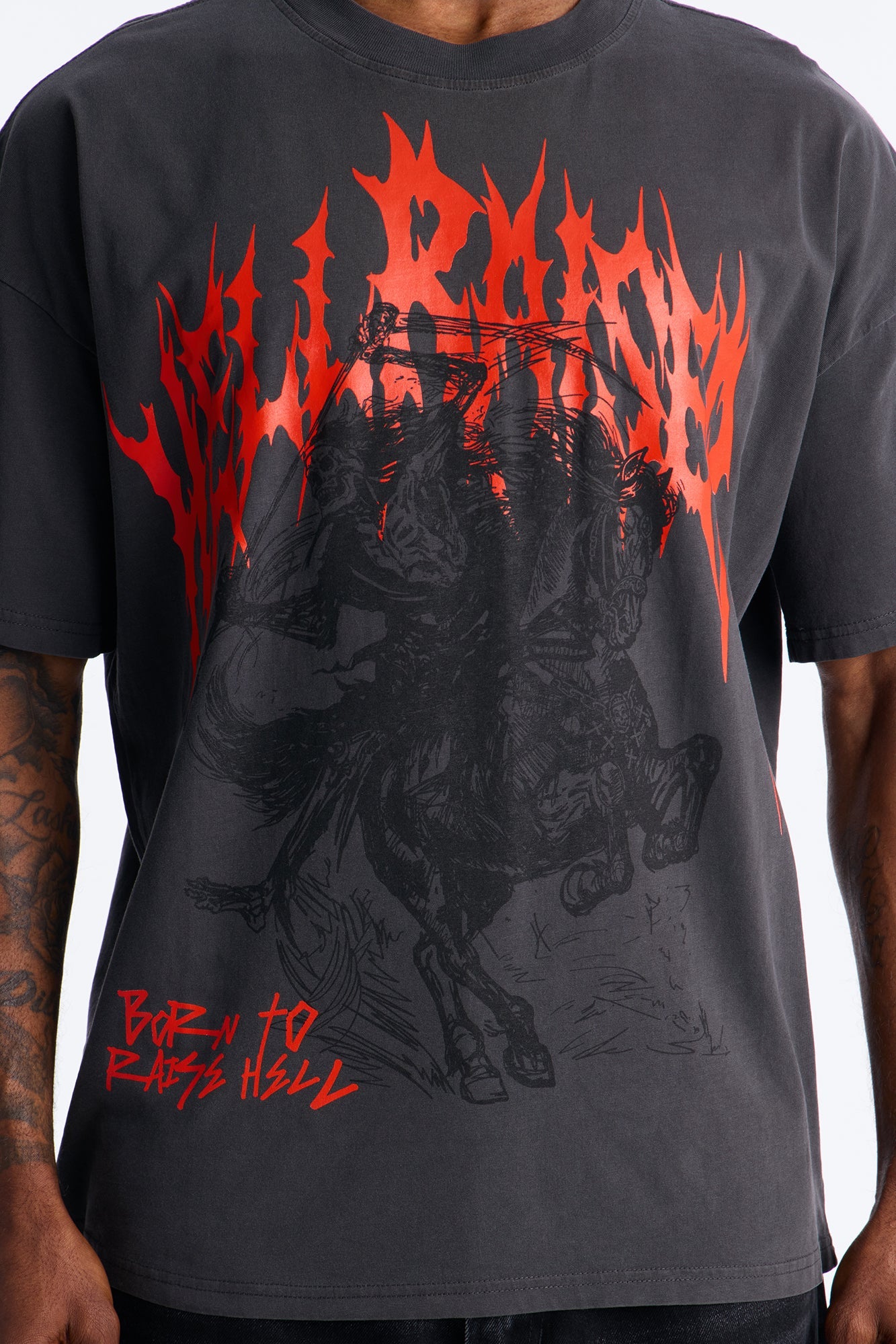 Hell Raiser Vintage Boxy Short Sleeve Tee - Black Wash