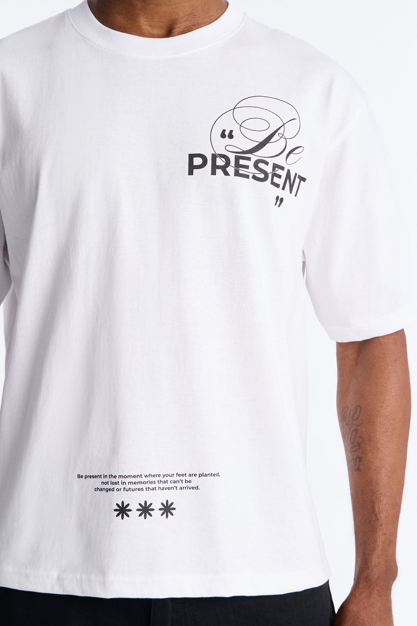 Be Present Boxy Short Sleeve Tee - White