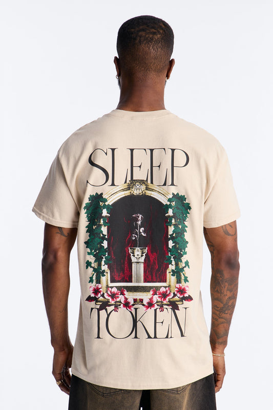 Sleep Token Rose Short Sleeve Tee - Cream