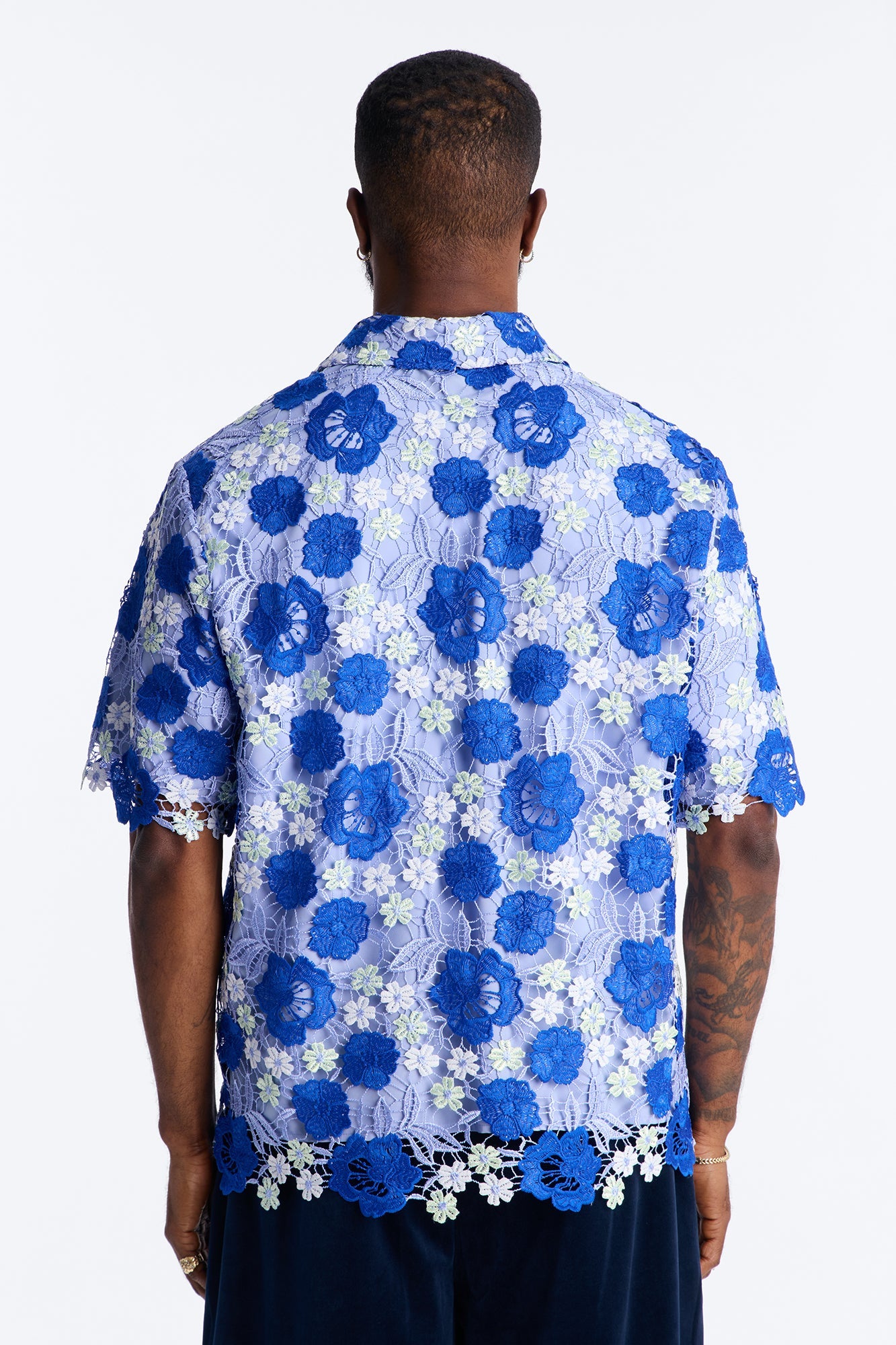 Relaxed Paradise Field Button Up Shirt - Blue