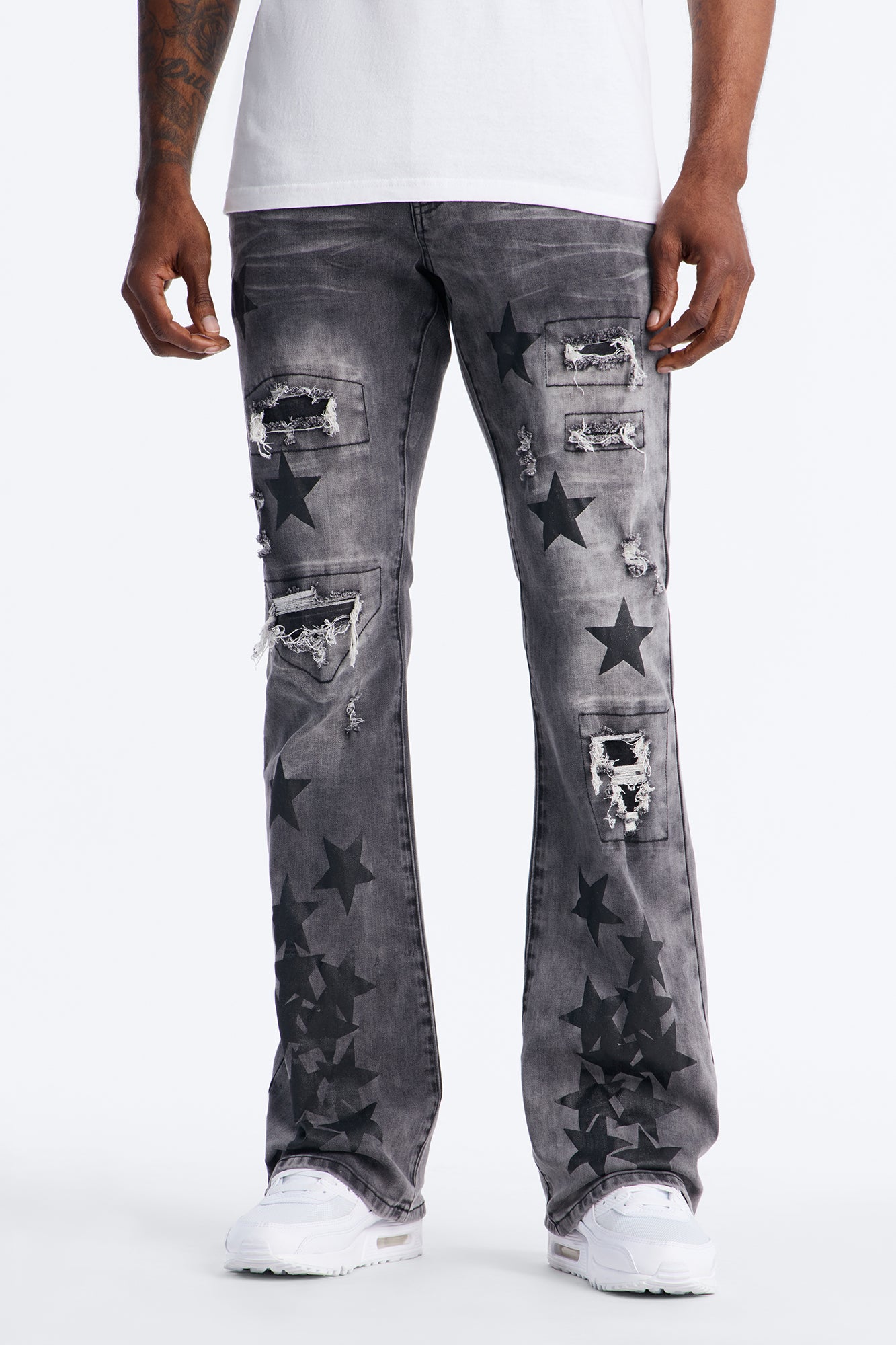 Stacked Skinny Flare Cosmo Jean - Black Wash