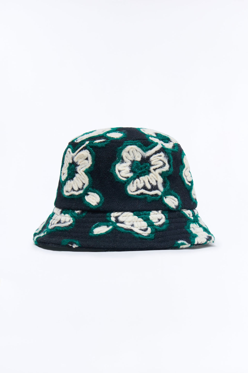 Midnight Bloom Bucket Hat - Black