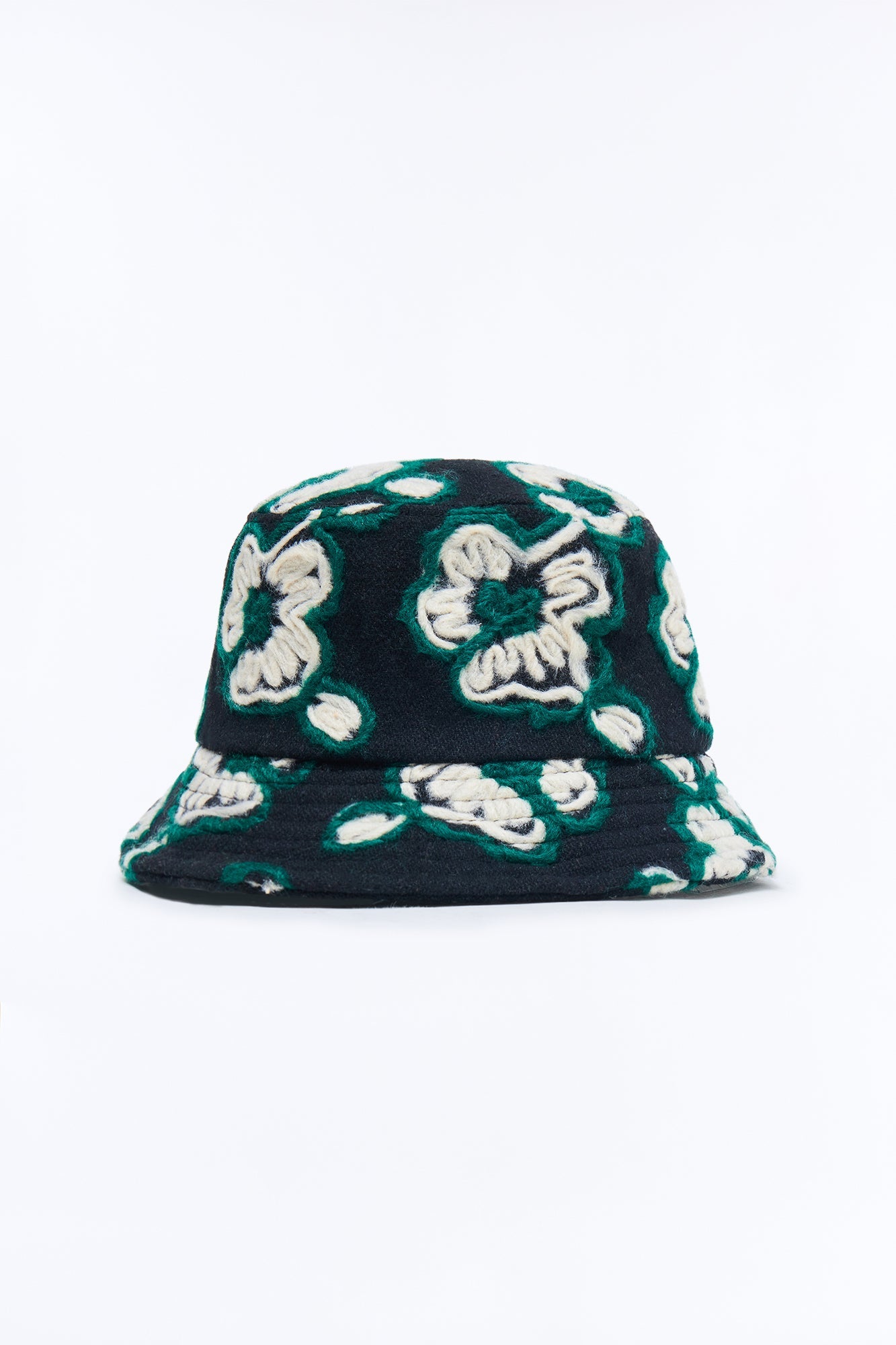 Midnight Bloom Bucket Hat - Black