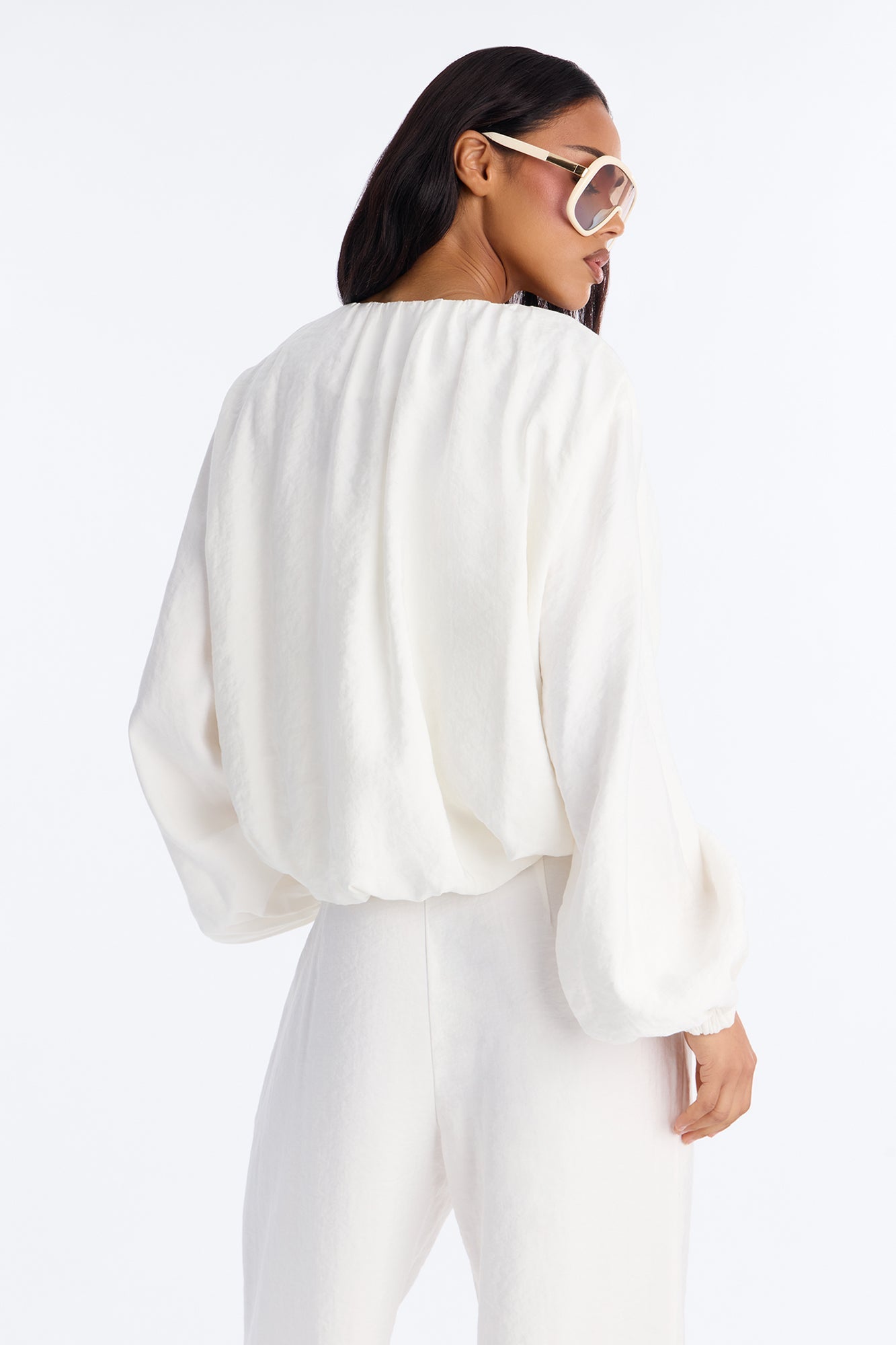 Calliope Linen Bubble Hem Cropped Jacket - Ivory