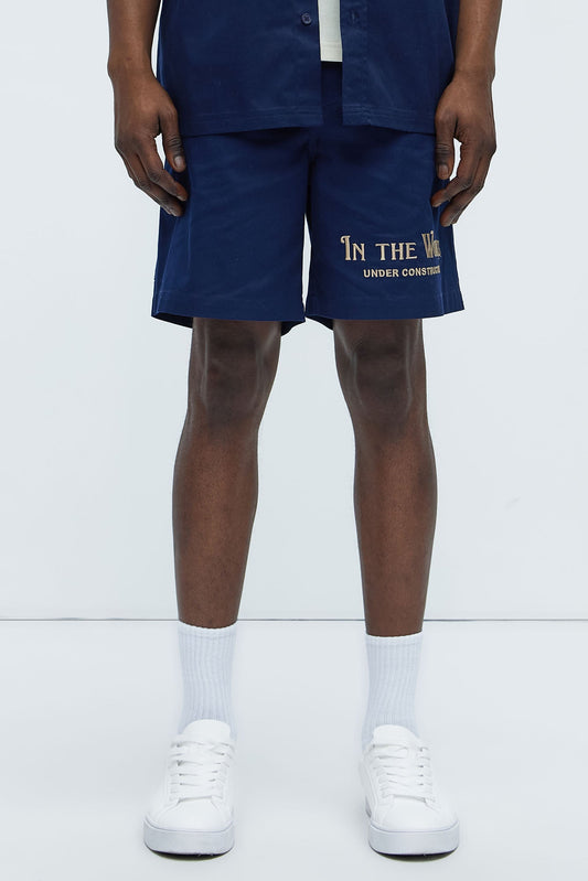 In The Works Relaxed Shorts - Navy