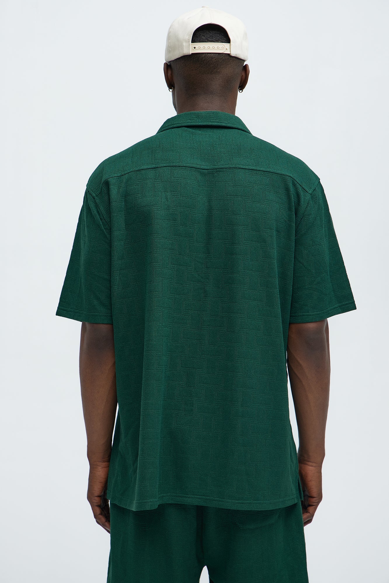 Vintage Short Sleeve Button Up Shirt - Hunter Green
