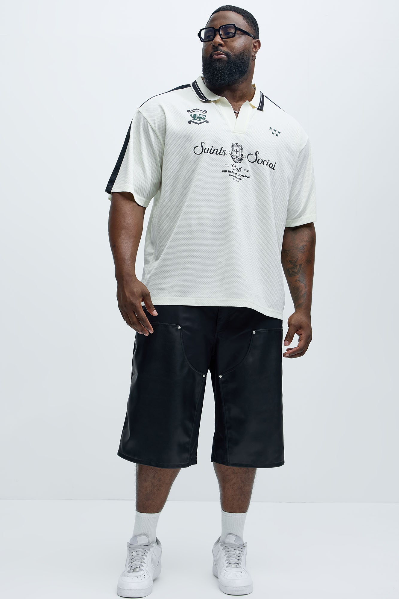 Saints Social Johnny Collar Soccer Jersey - Off White