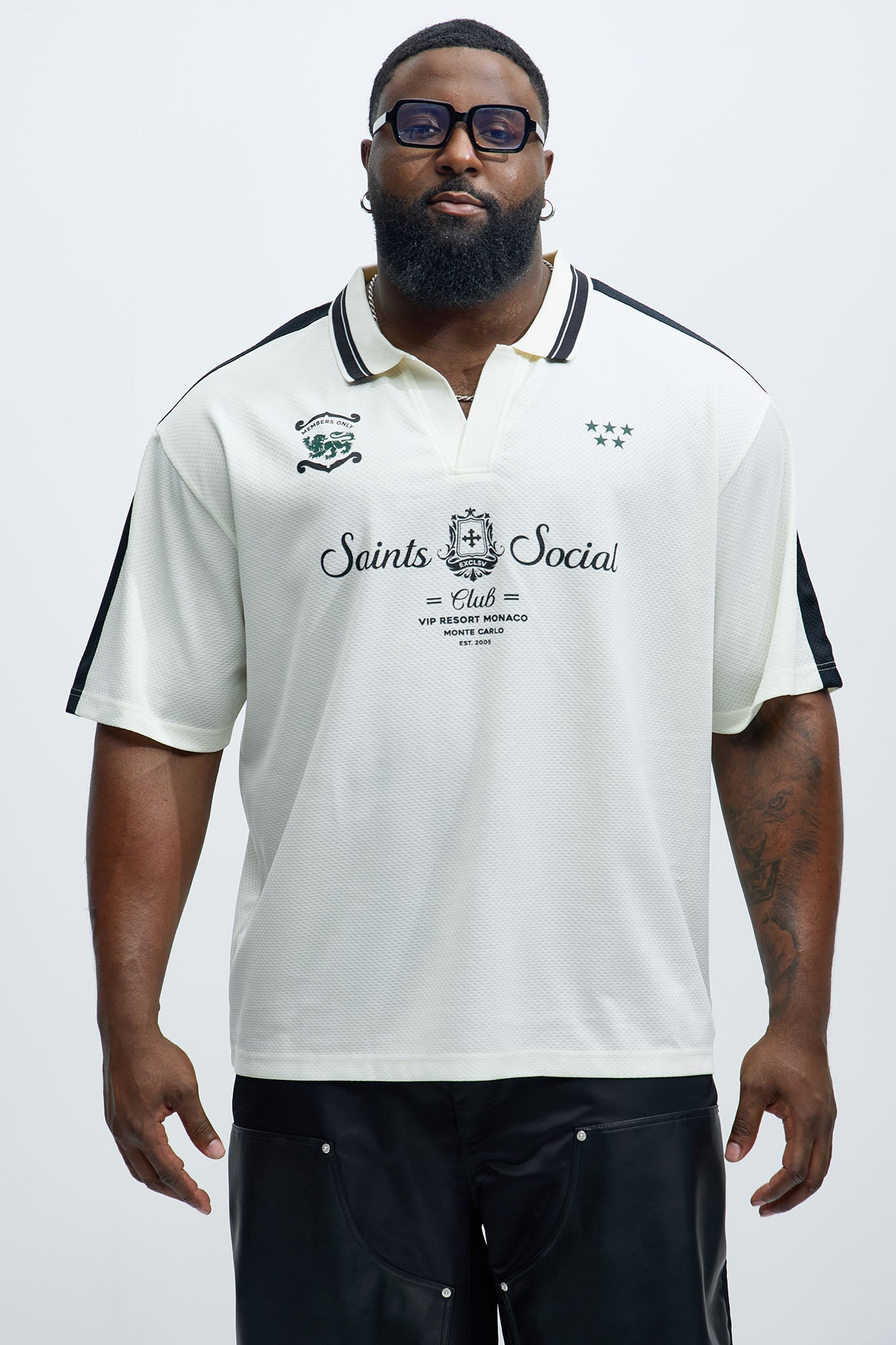 Saints Social Johnny Collar Soccer Jersey - Off White