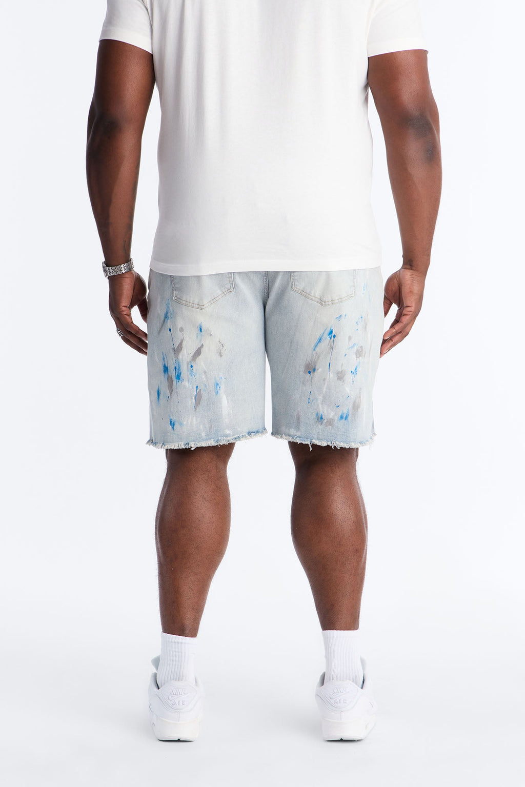 Slim Distressed Painter Denim Short - Light Wash