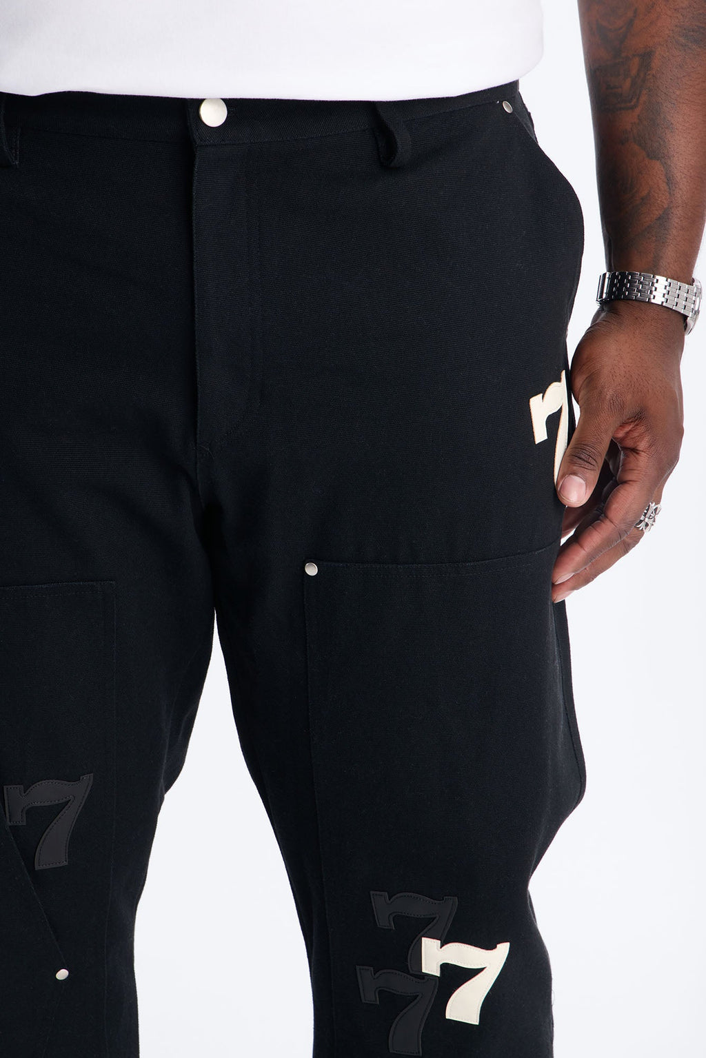 Straight Angel Numbers Pant - Black