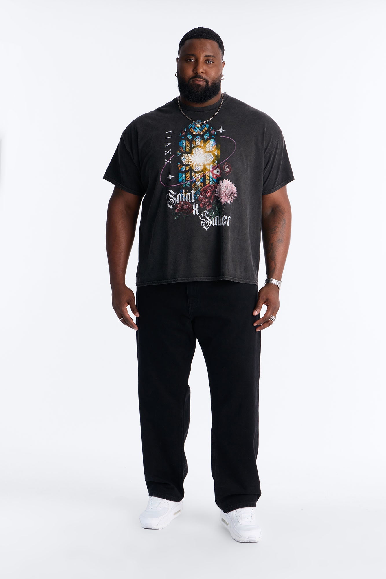 Saint Boquete Vintage Oversized Short Sleeve Tee - Black Wash