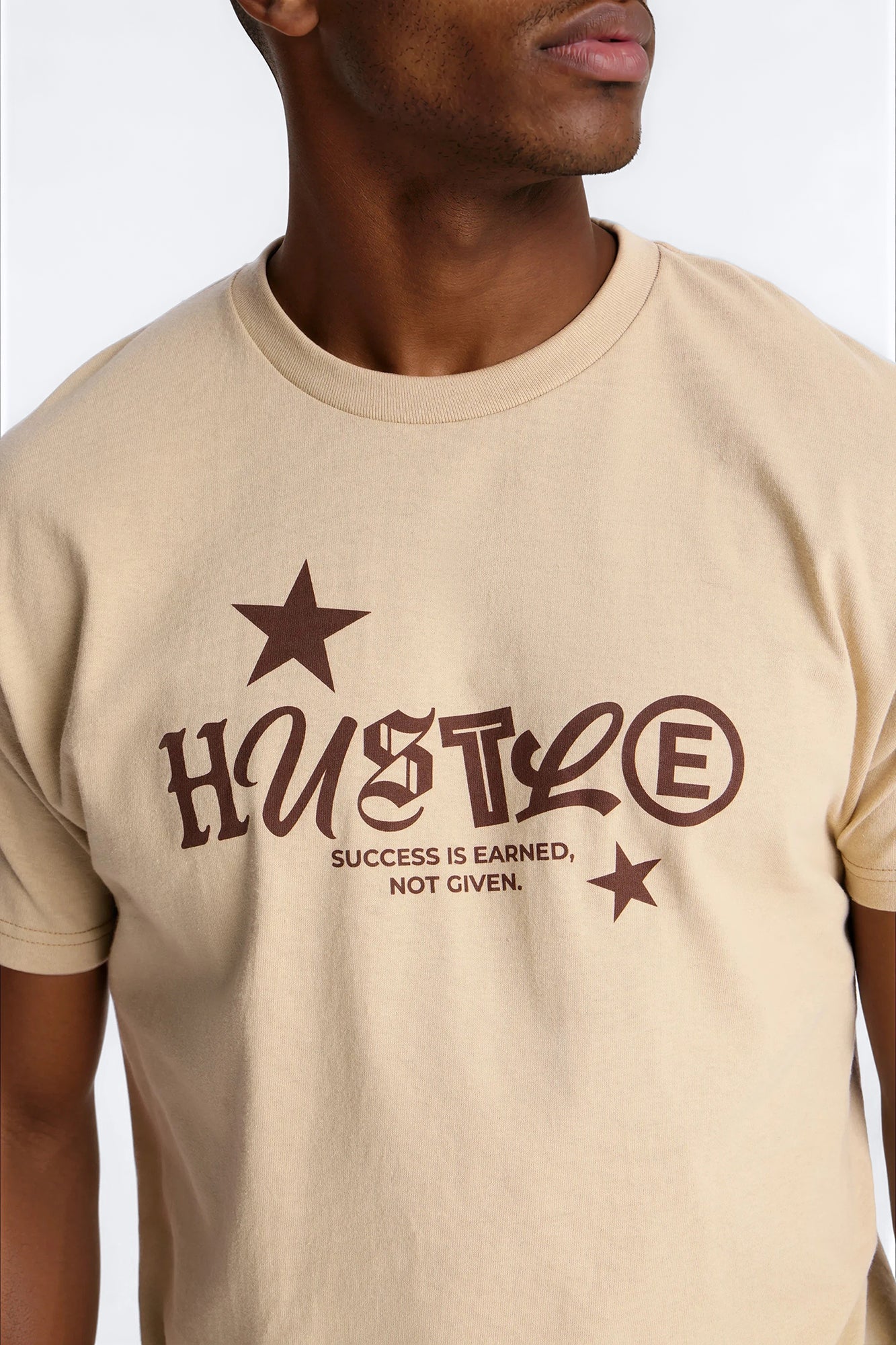 Hustle Mindset Oversized Short Sleeve Tee - Sand