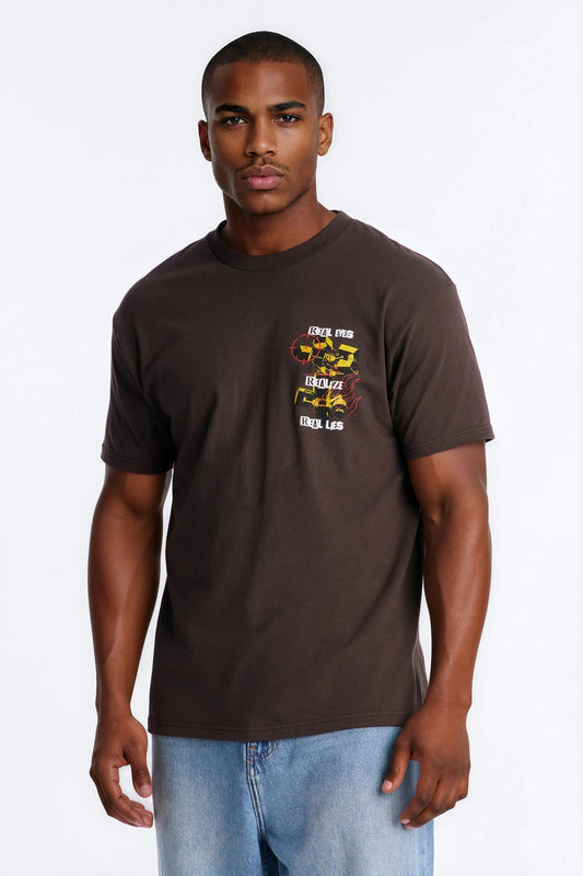 Realize Real Lies Oversized Short Sleeve Tee - Chocolate