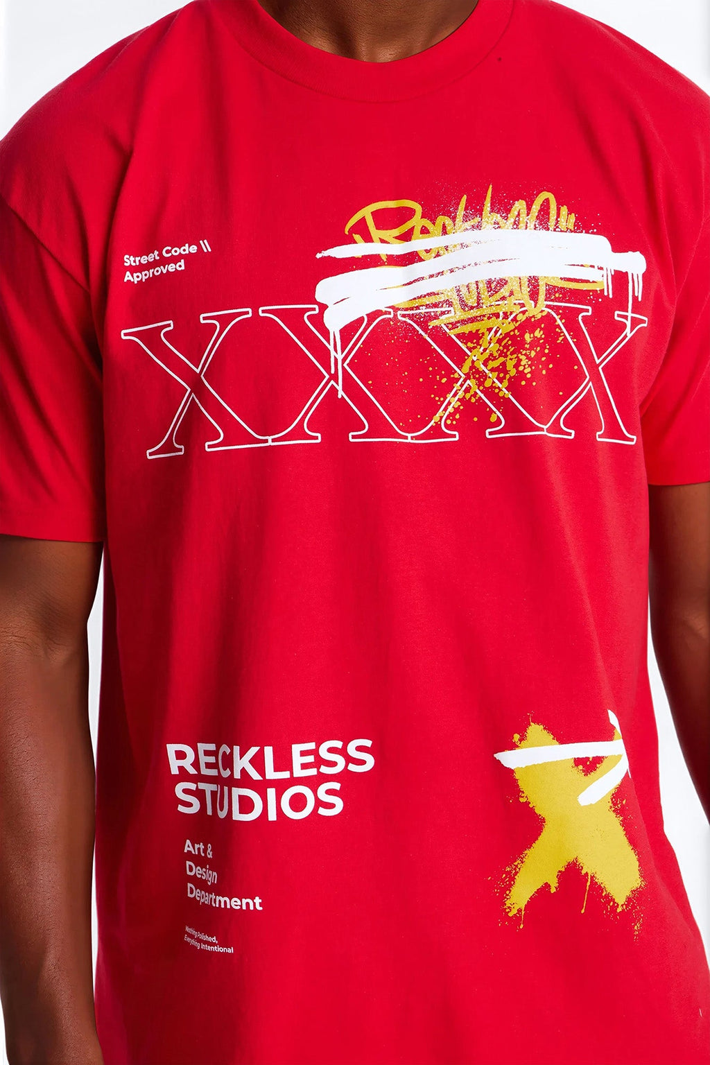 Reckless Studio Oversized Short Sleeve Tee - Red