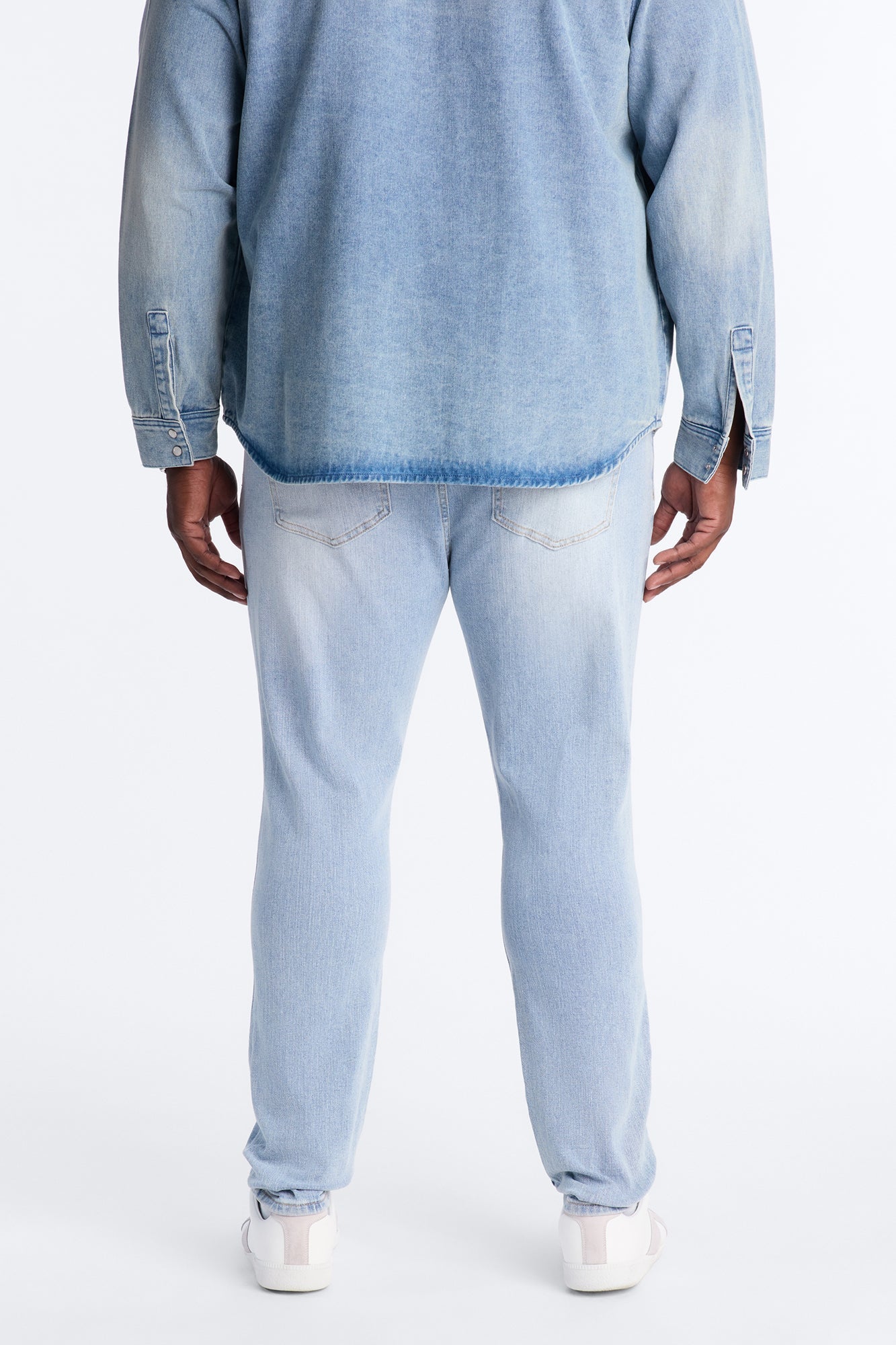 Essential Destroyed Skinny Stretch Jean - Light Blue Wash