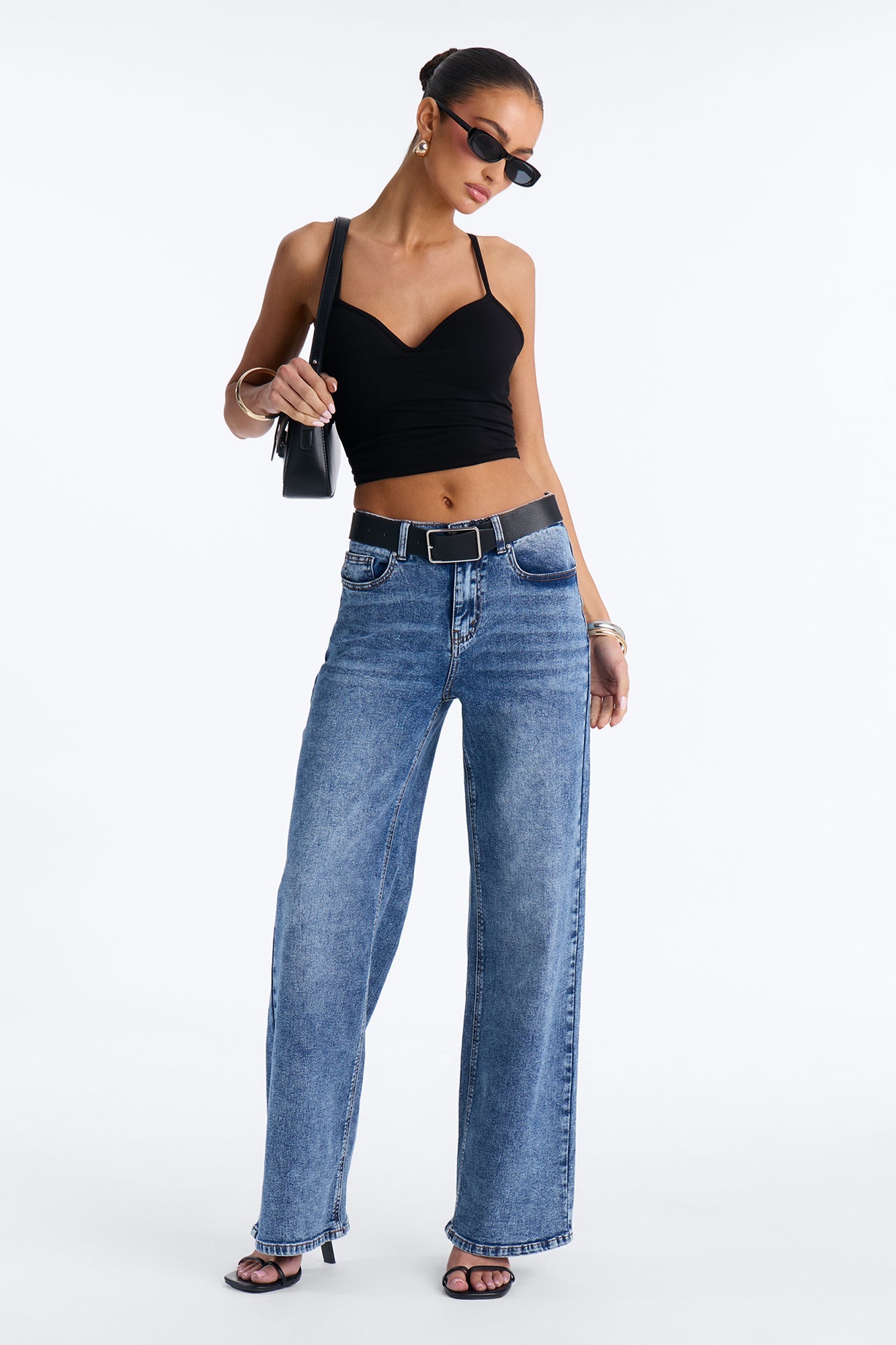 Jolie Mid Rise Stretch Straight Leg Jeans - Dark Wash