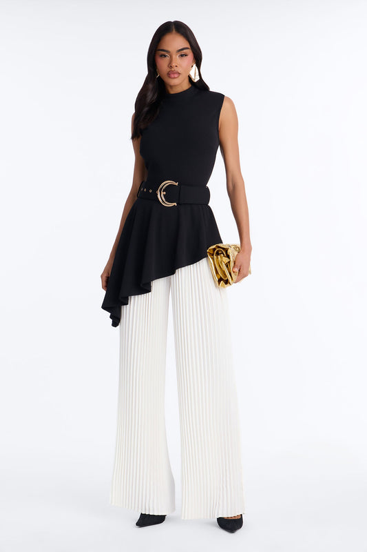 Rosa Twofer Belted Jumpsuit - Black