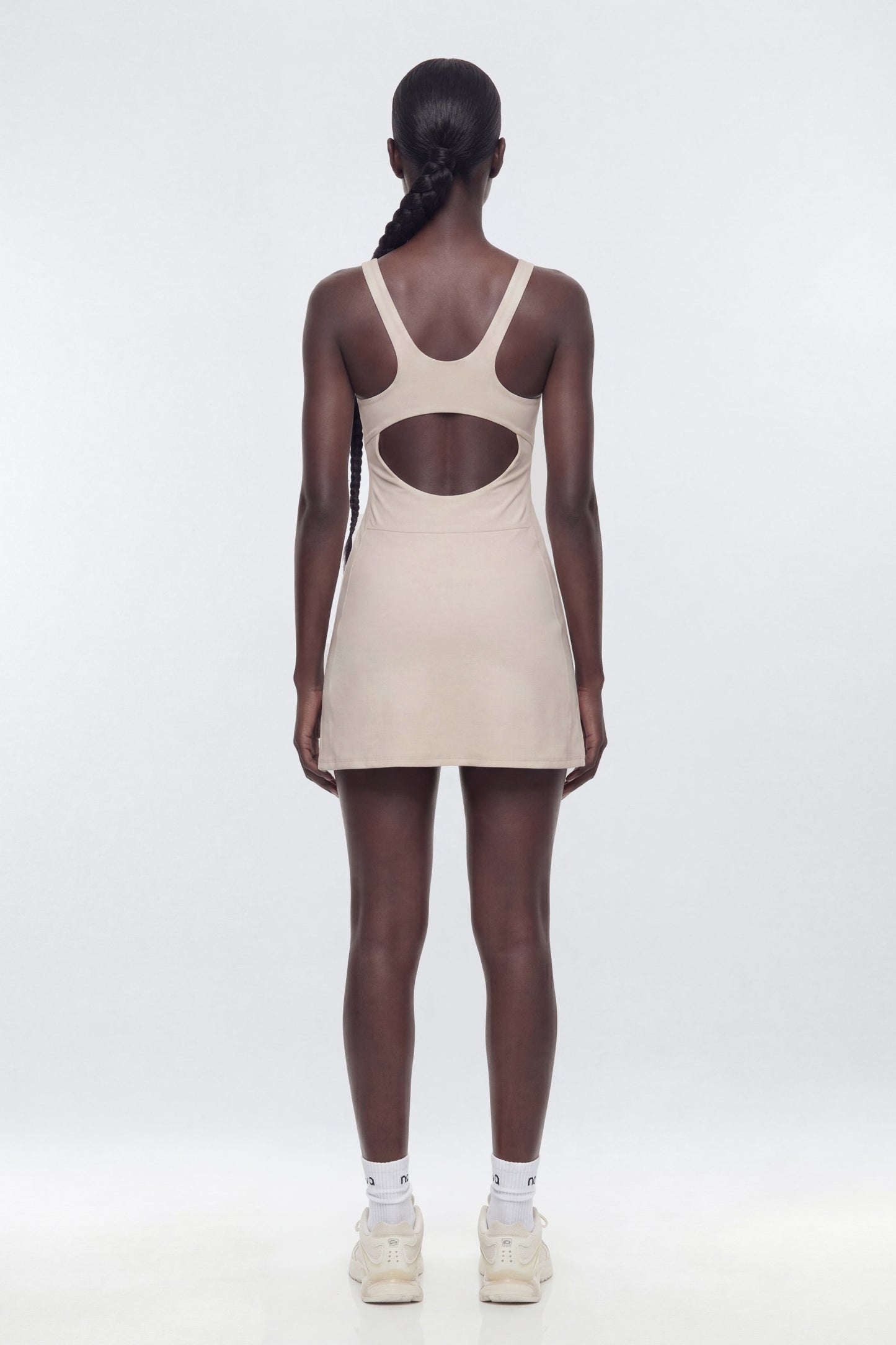 ButterSoft™ Cut Out Racerback 2-in-1 Active Dress - Oat Milk