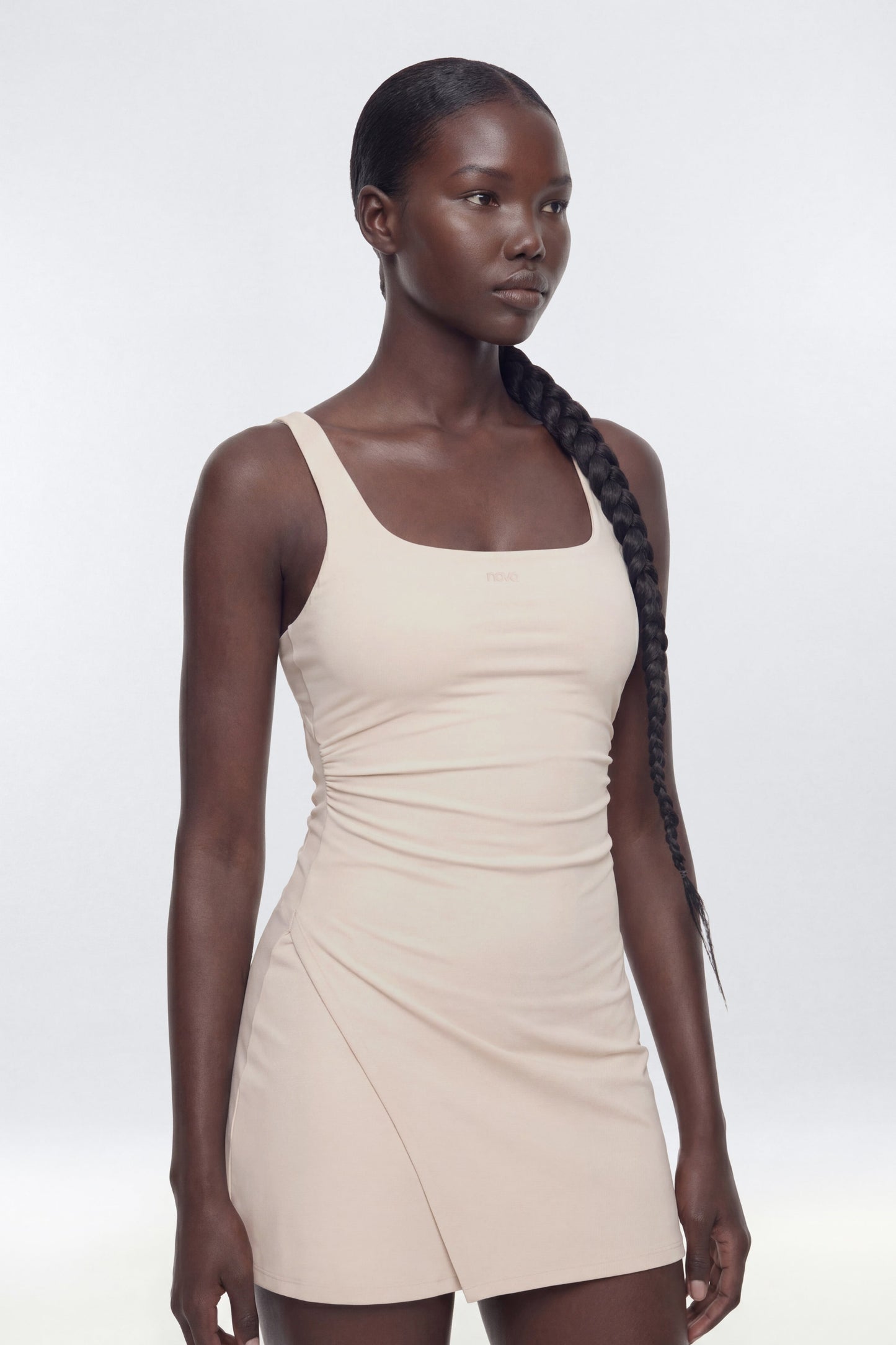 ButterSoft™ Cut Out Racerback 2-in-1 Active Dress - Oat Milk
