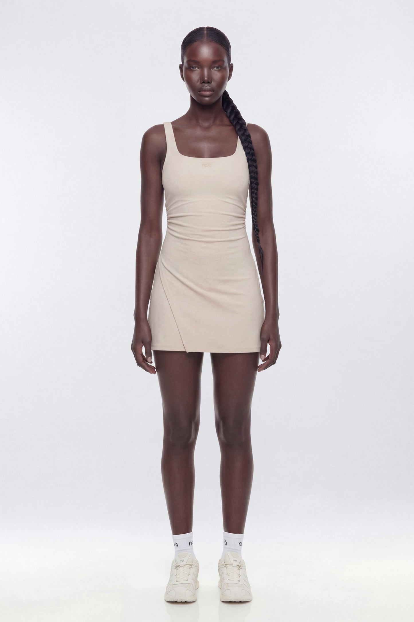 ButterSoft™ Cut Out Racerback 2-in-1 Active Dress - Oat Milk