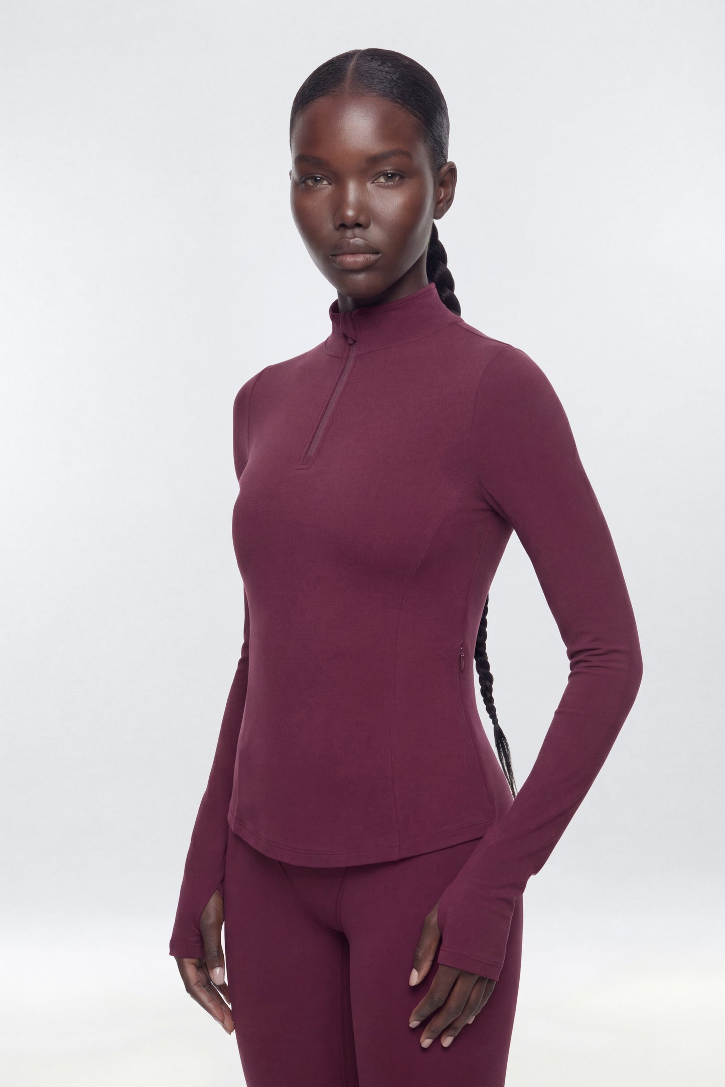 ProStretch™ Fitted Quarter Zip Active Pullover - Merlot