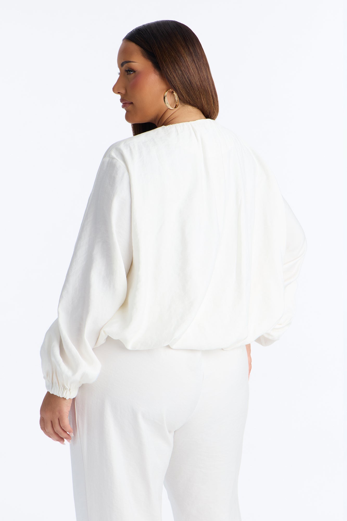 Calliope Linen Bubble Hem Cropped Jacket - Ivory